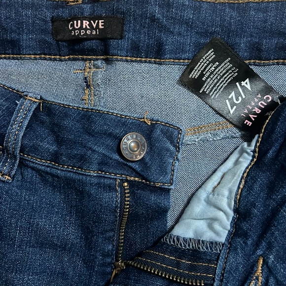 Curve Appeal Blue Skinny Denim Jeans  - Size 4/27 - Medium Wash - Picture 2 of 7